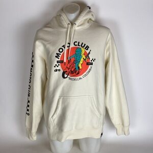 Dro Mens Off White Medellian Moto Club Pullover Hoodie Size Large